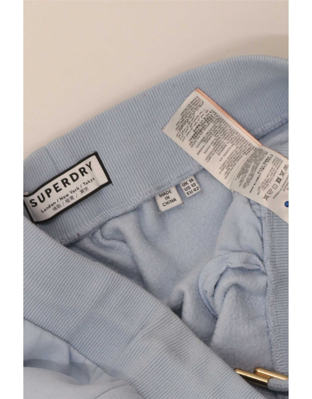 Damskie spodnie dresowe Superdry Joggers UK 14 Średni niebieski, bawełniany