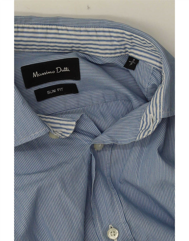 Koszula męska Massimo Dutti Slim Fit, mała, niebieska, bawełniana w prążki