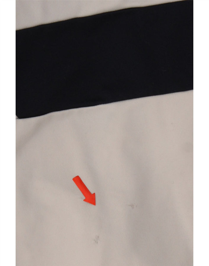 Adidas Męska bluza dresowa UK 34/36 Mały biały poliester z blokami kolorów