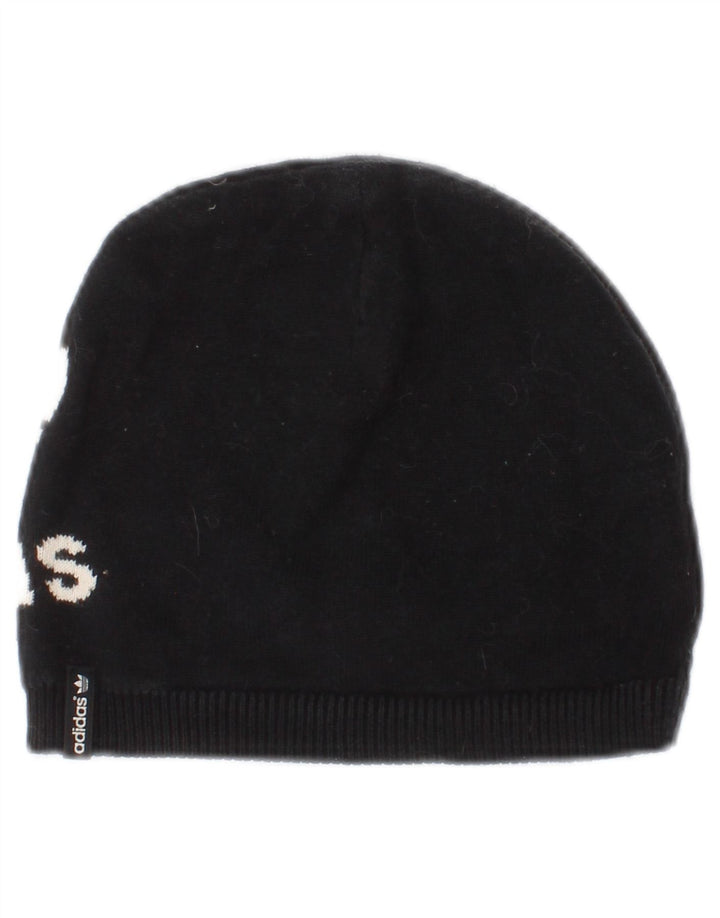 Damska czapka beanie Adidas z grafiką, jeden rozmiar, czarna, bawełniana