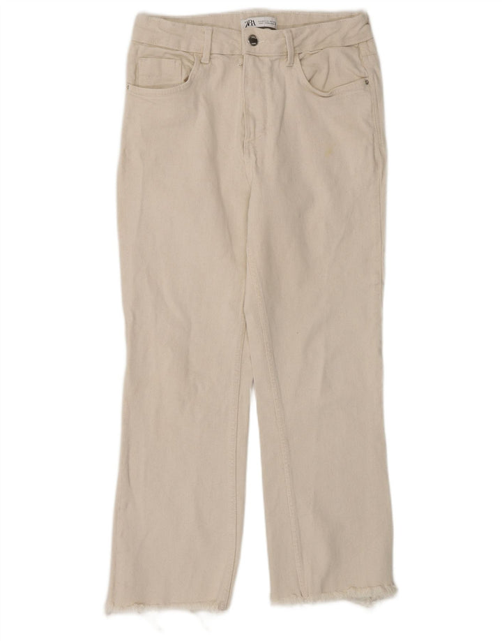 Krótkie jeansy damskie Zara EU 40 Medium W30 L25 Beżowa bawełna