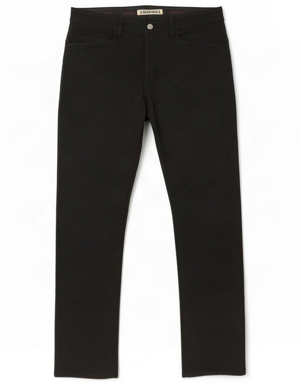 Morris Mens Straight Casual Trousers IT 48 Medium W34 L31 Black Cotton