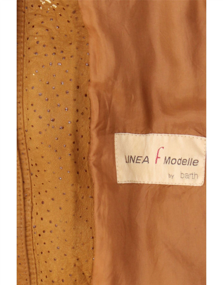 Zamszowy płaszcz damski Barth UK 16, duży, brązowy, skórzany