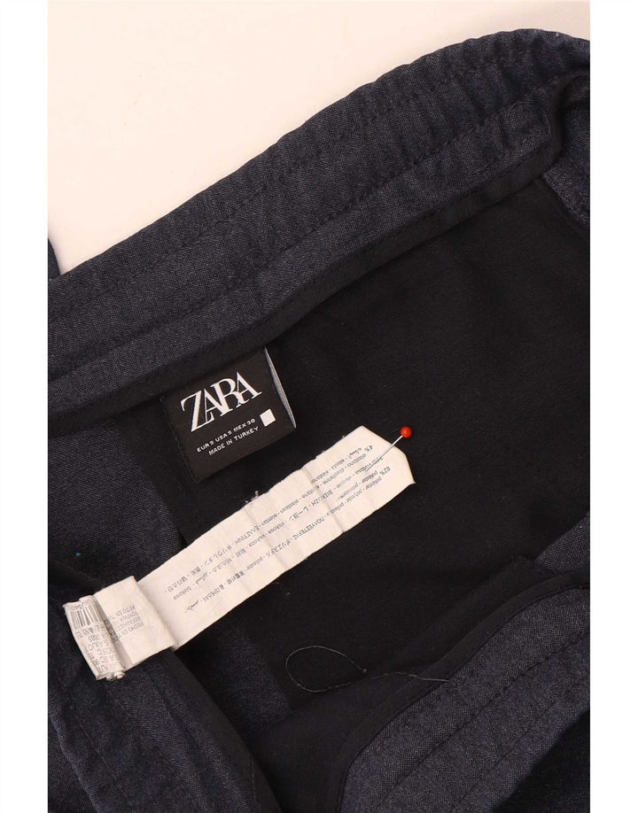 Męskie spodnie typu slim chino Zara, małe, W30 L30, granatowe, poliestrowe