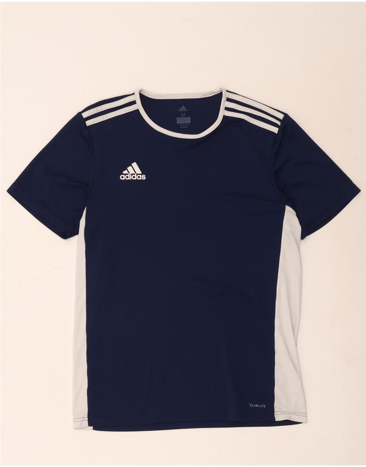 Męska koszulka Adidas Climalite Top, średnia, granatowa, poliester z blokami kolorów