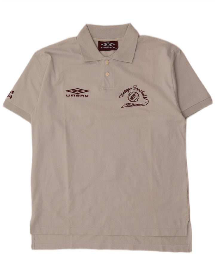 Męska koszulka polo Umbro z grafiką, średnioszara, bawełniana