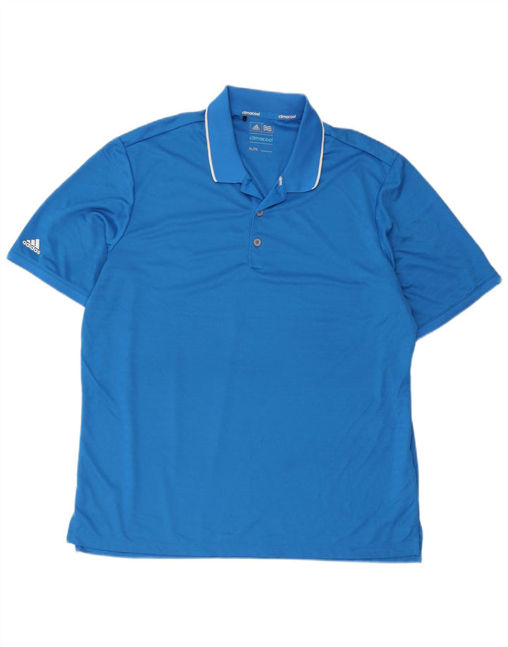Męska koszulka polo Adidas Climacool XL z poliestru w niebieskie paski