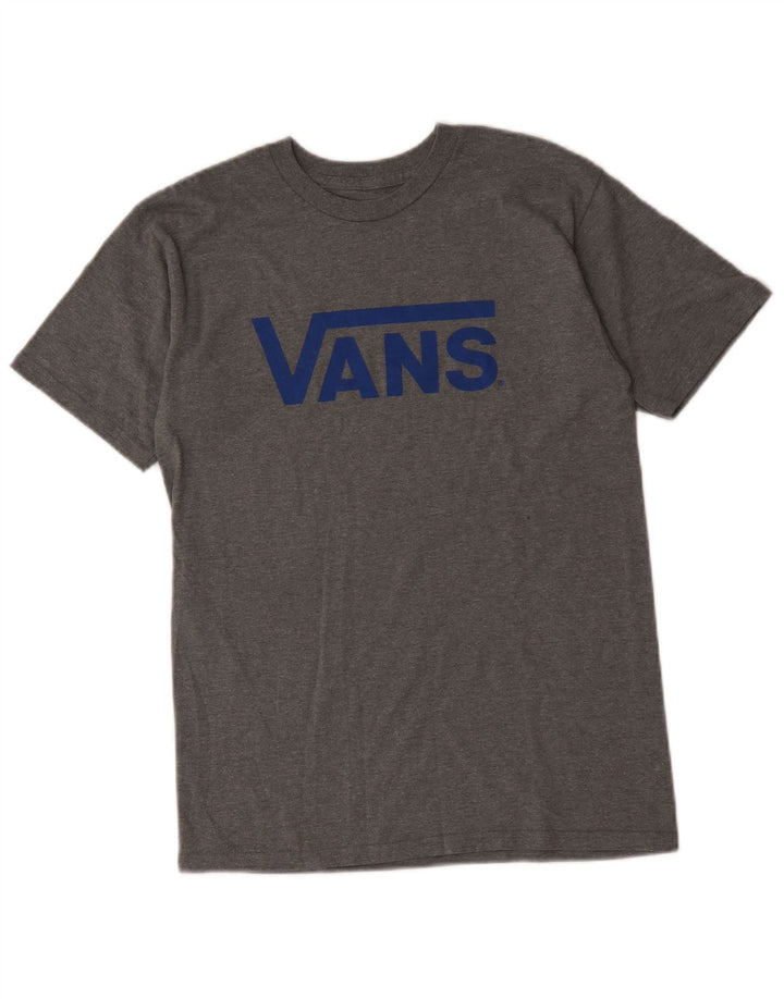 Męski T-shirt z grafiką Vans, mały, szary, bawełniany