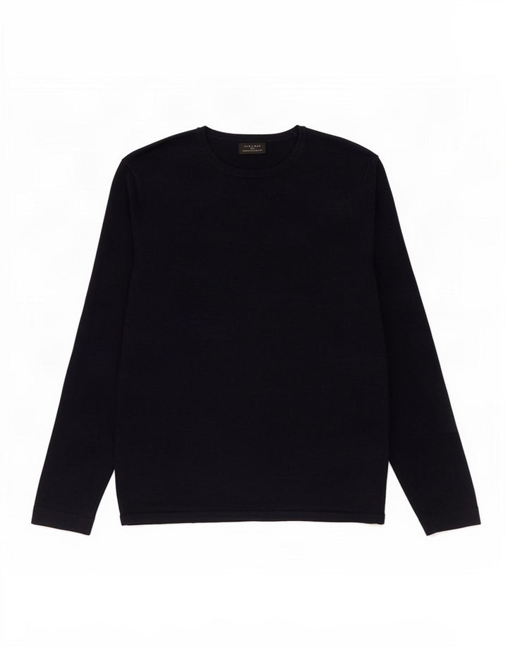 Męski sweter z dekoltem w łódkę Zara, średni granatowy