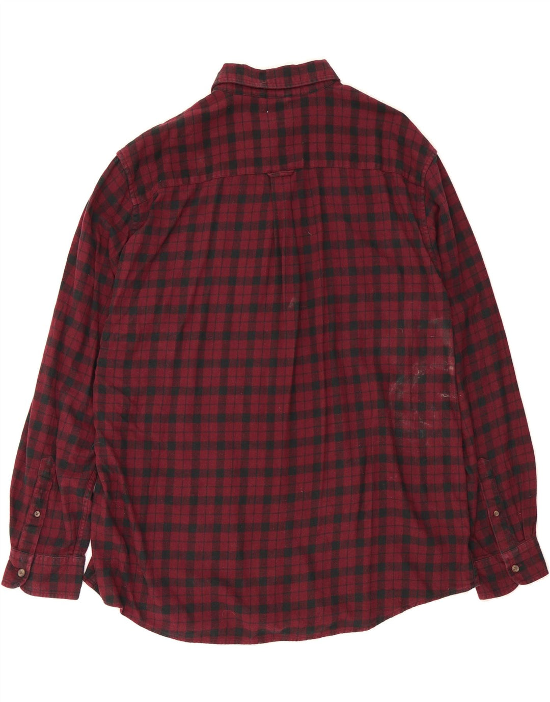CHAPS Mens Flannel Shirt 2XL Burgundy Check Cotton Vintage Chaps and Second-Hand Chaps from Messina Hembry 