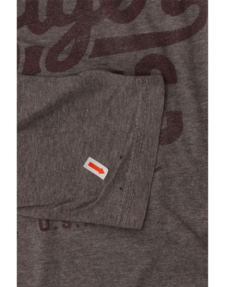 Męski top graficzny TOMMY HILFIGER z długim rękawem, duży, szary, bawełniany