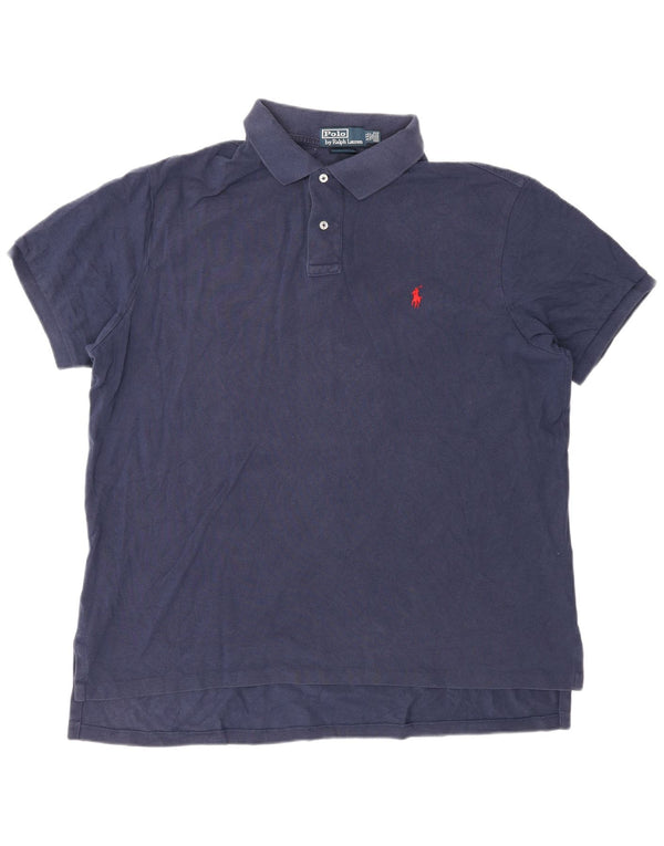 Polo Ralph Lauren Męska koszulka polo o dopasowanym kroju 2XL, granatowa, bawełniana