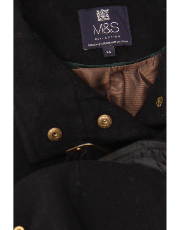 Marks & Spencer Płaszcz damski UK 14, średnia czarna wełna