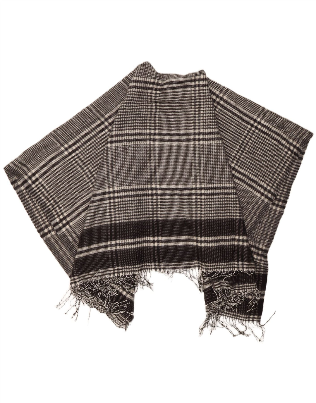Marks & Spencer Damski sweter rozpinany Cape w jednym rozmiarze, czarny w pepitkę