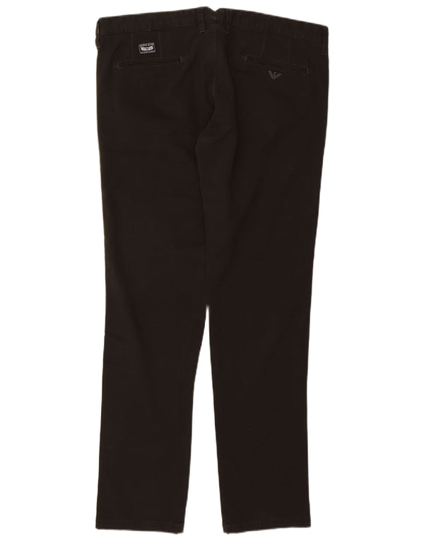 Armani Mens Slim Chino Trousers IT 54 2XL W40 L33 Brown Cotton
