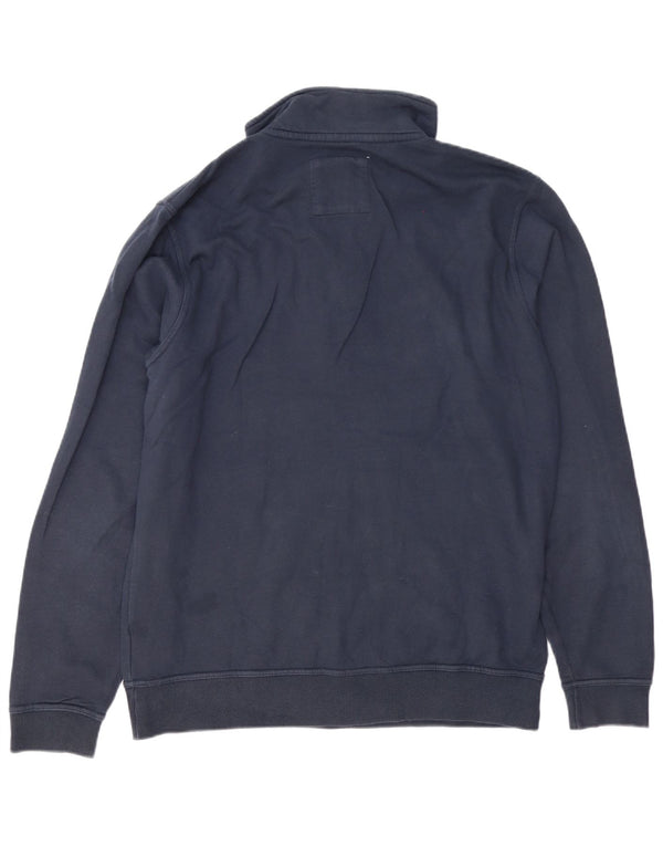Crew Clothing Męska bluza z zamkiem błyskawicznym, duża, granatowa, bawełniana