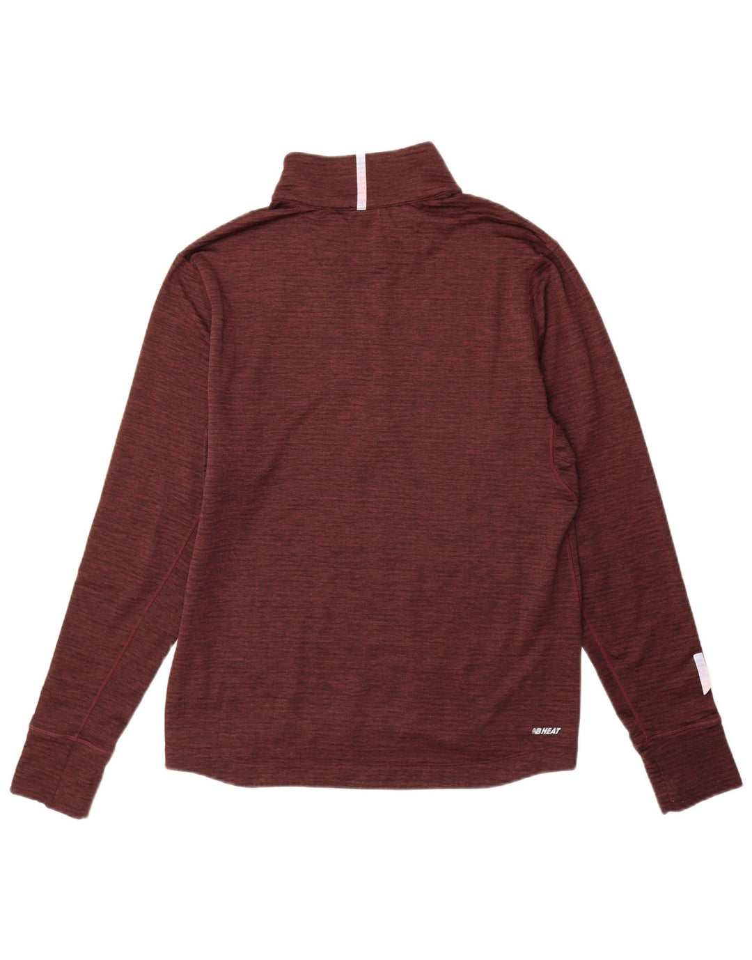 NEW BALANCE Mens Zip Neck Pullover Tracksuit Top Medium Burgundy Polyester