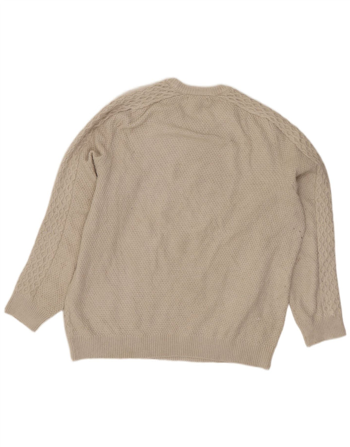 Marks & Spencer Męski sweter z okrągłym dekoltem XL, szary, poliester