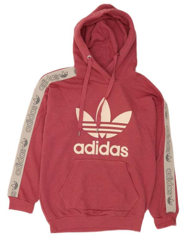 Damska bluza z kapturem Adidas Graphic Oversized UK 8 XS Różowa bawełna