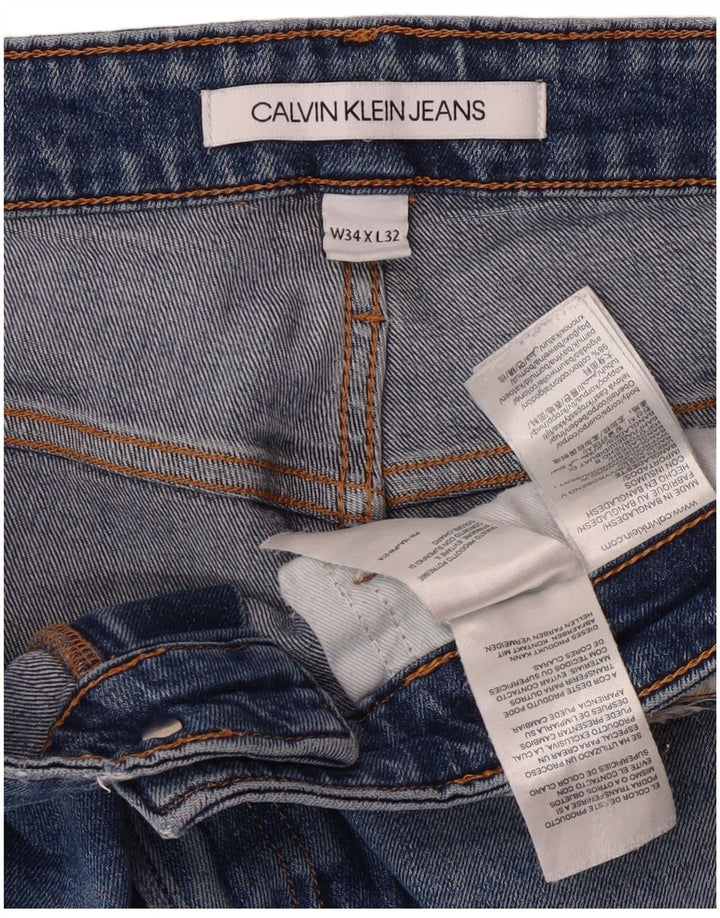 Męskie dżinsy Calvin Klein W34 L28 Niebieskie bawełniane