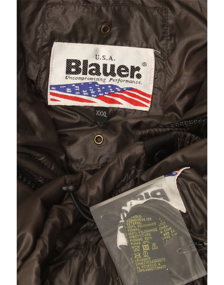 Męska ocieplana kurtka z kapturem Blauer UK 46 3XL Brązowa Poliamid