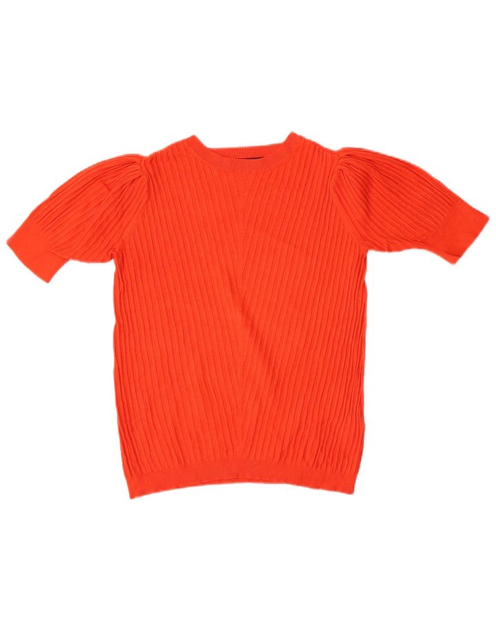 Marks & Spencer Damski sweter z dekoltem w łódkę, UK 10, mały, pomarańczowy