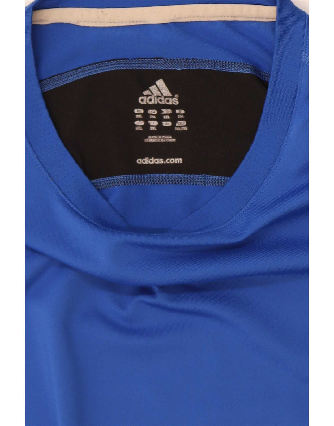 Adidas Męski T-shirt Top 2XL Niebieski Colorblock