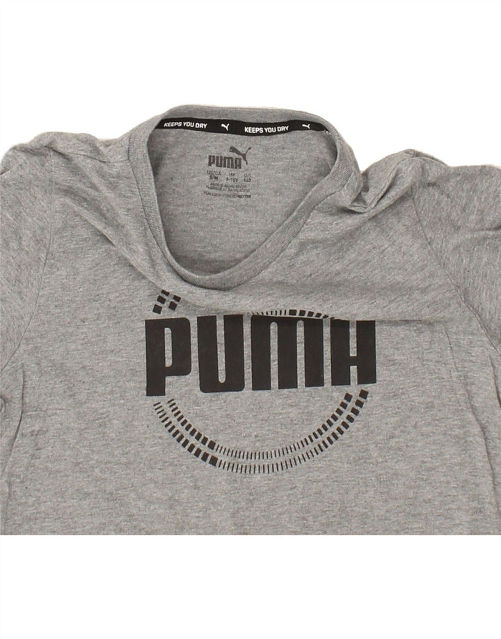 PUMA Boys Graphic T-Shirt Top 9-10 Years Grey Vintage Puma and Second-Hand Puma from Messina Hembry 