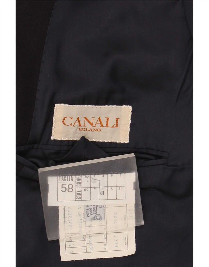 Canali Męska marynarka zapinana na 2 guziki IT 58 4XL Granatowa Nowa Wełna