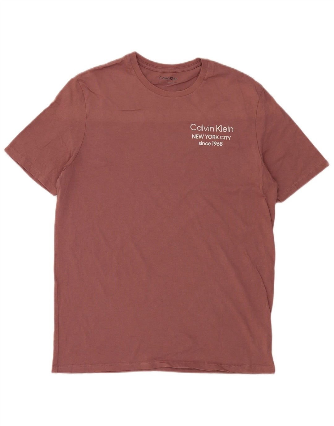 T-shirt męski Calvin Klein, bawełniany, średnio brązowy