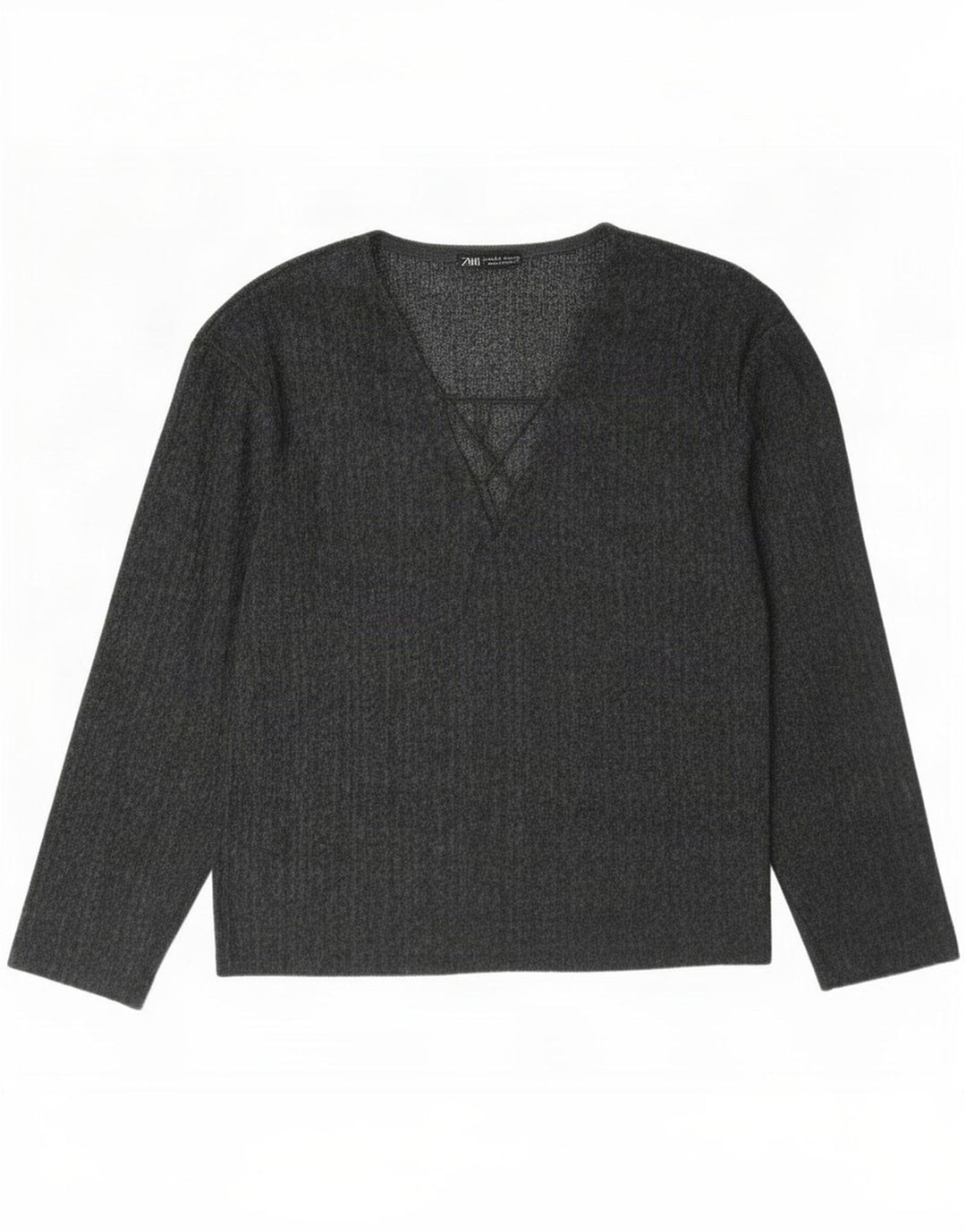 Damski top oversize z długim rękawem Zara UK 10 Small Grey