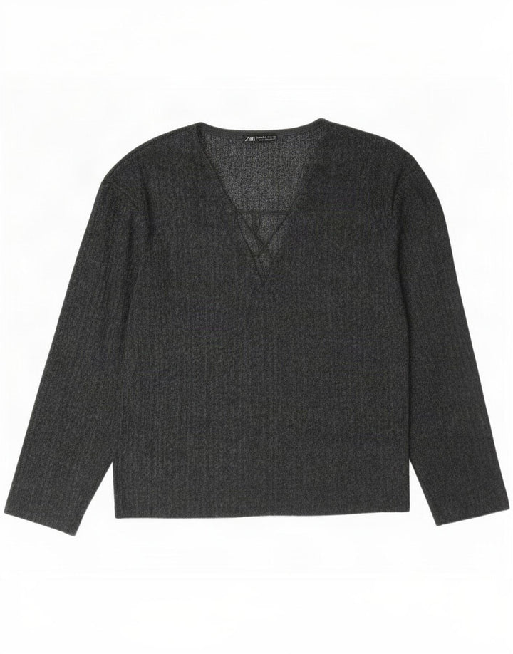 Damski top oversize z długim rękawem Zara UK 10 Small Grey
