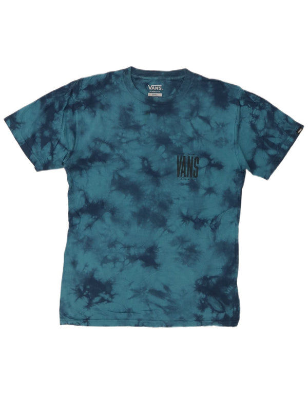 VANS Mens Classic Fit Graphic T-Shirt Top Small Blue Tie Dye Cotton
