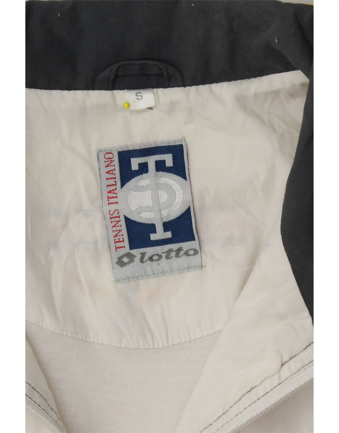 Męska kurtka dresowa LOTTO o luźnym kroju z grafiką, mała, biała, z blokami kolorów