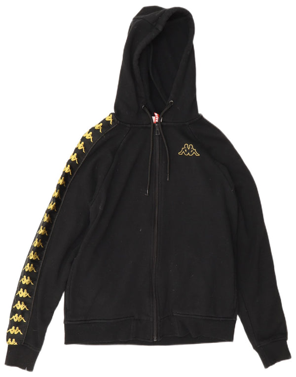 Damski sweter Kappa z grafiką, oversize, zapinany na zamek, UK 6 XS, czarna bawełna