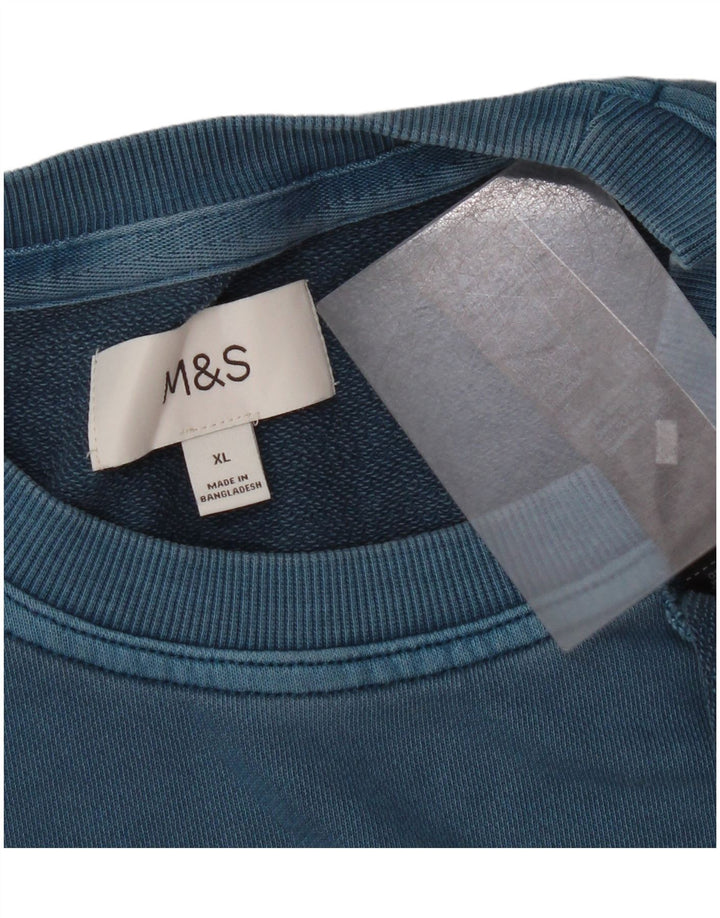 Marks & Spencer Męski sweter bluzowy XL, niebieski, bawełniany
