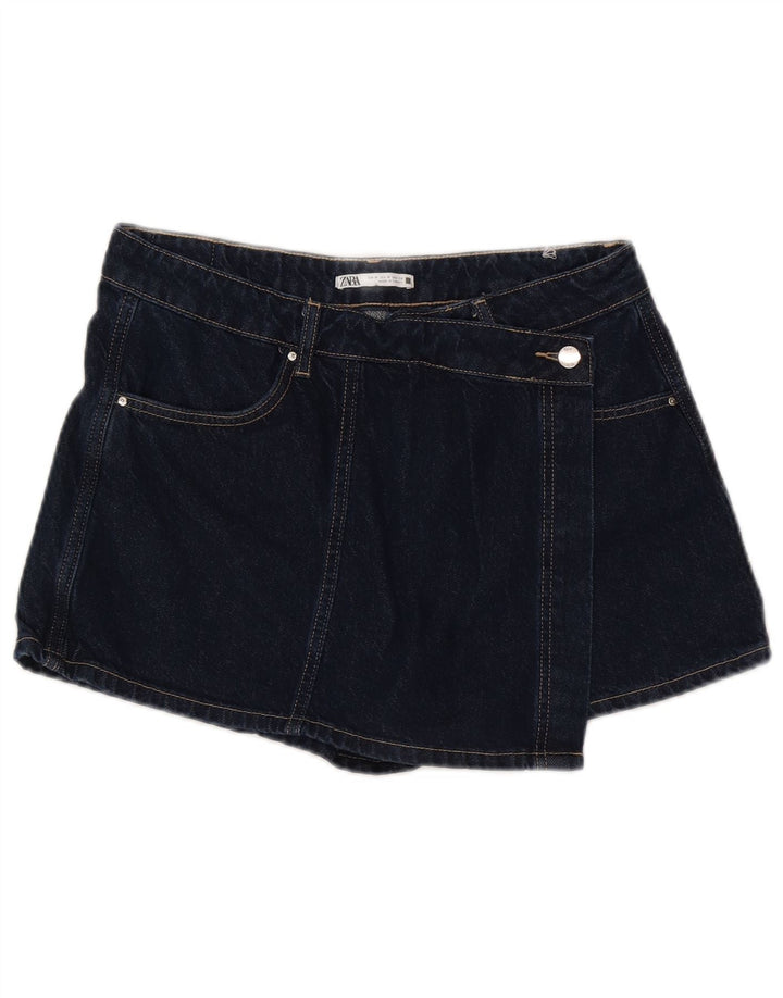 Damskie spodenki jeansowe Zara, średnie W28, granatowe, bawełniane