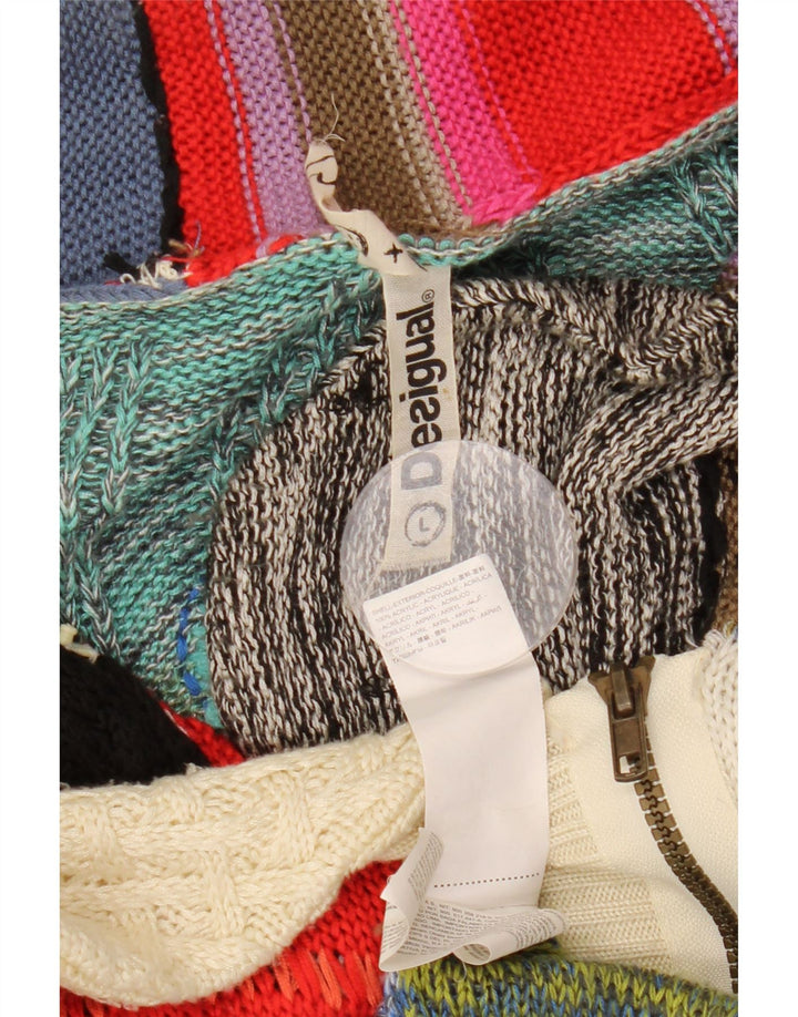Sweter damski DESIGUAL UK 16, duży, wielobarwny patchwork