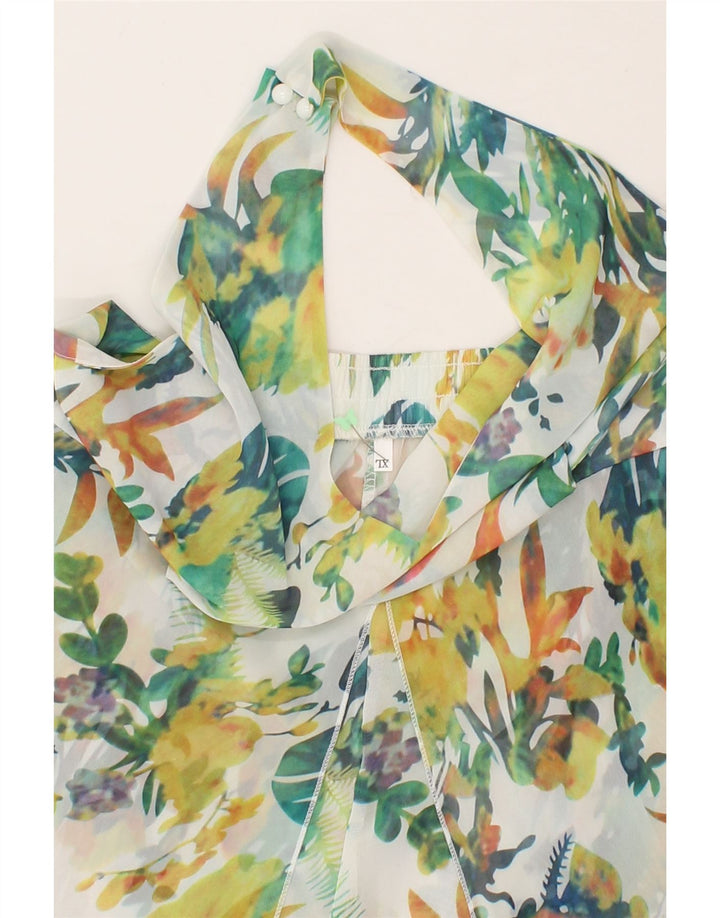 VINTAGE Womens Asymmetric See Through Playsuit UK 18 XL Multicoloured Vintage Vintage and Second-Hand Vintage from Messina Hembry 