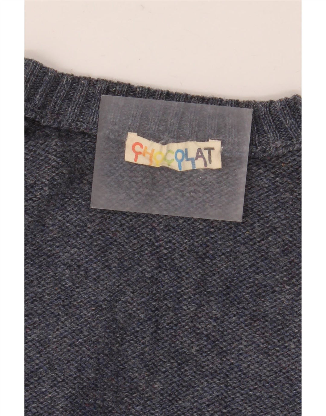Męski sweter z wycięciem pod szyją w stylu VINTAGE, duży niebieski Argyle/diament