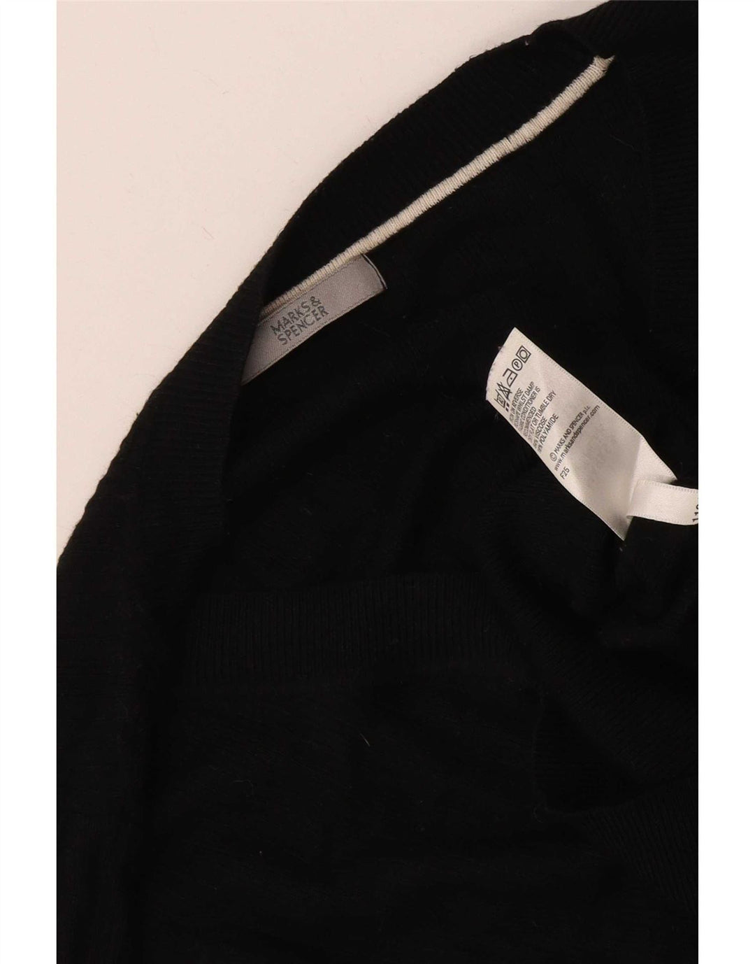 Marks & Spencer Damski sweter z dekoltem w kształcie litery V, UK 12, średni czarny