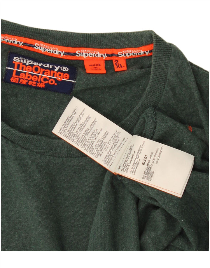 T-shirt męski Superdry 2XL, zielony, bawełniany