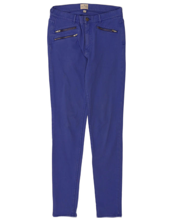 Spodnie damskie French Connection Skinny Casual UK 10 Small W26 L29 Niebieskie