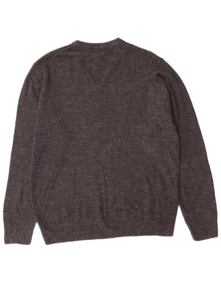 Męski sweter DOCKERS z dekoltem w kształcie litery V, duży, szary, akrylowy