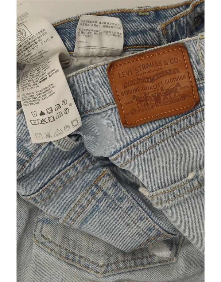 Damskie jeansy Levi's Ribcage z przetarciami W27 L29 Niebieska bawełna