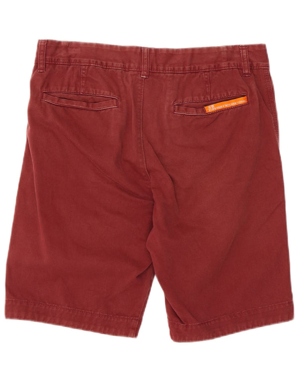 Męskie spodenki chino Superdry małe W32 bordowa bawełna