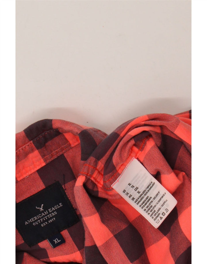 Koszula męska American Eagle Outfitters XL, bawełniana, pomarańczowa kratka