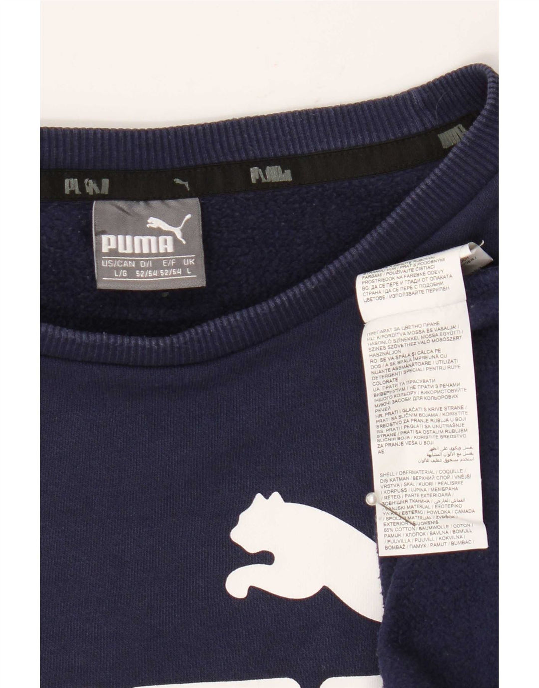 Męska bluza z grafiką Puma, duża, granatowa, bawełniana