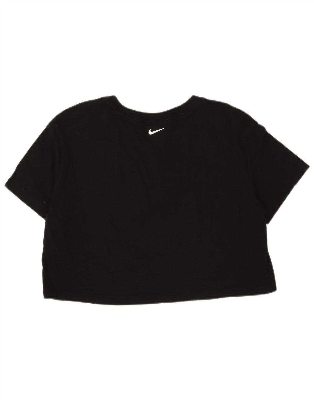 Damski T-shirt Nike o krótkim kroju, UK 14, średni czarny, bawełniany
