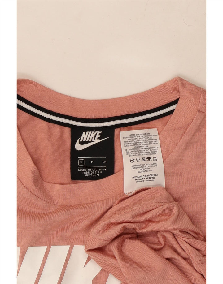 Damska koszulka NIKE Crop Graphic Top UK 10, mały, różowy poliester